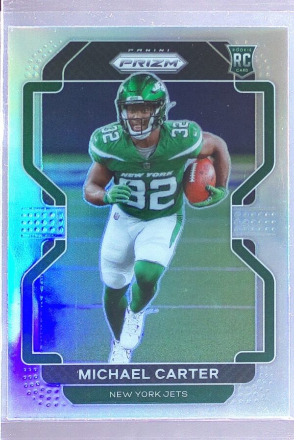 2021 Prizm Michael Carter RC #V-365 Jets Rookie Variations Prizm Silver