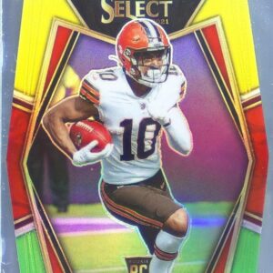2021 Select Anthony Schwartz Green and Yellow Prizm Die Cut RC #170 Browns