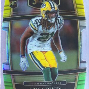 2021 Select Eric Stokes RC Green and Yellow Prizm Die Cut #88 Packers