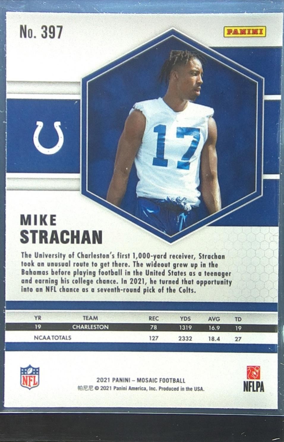 2021 Select Mike Strachan RC #397 Colts - Image 3