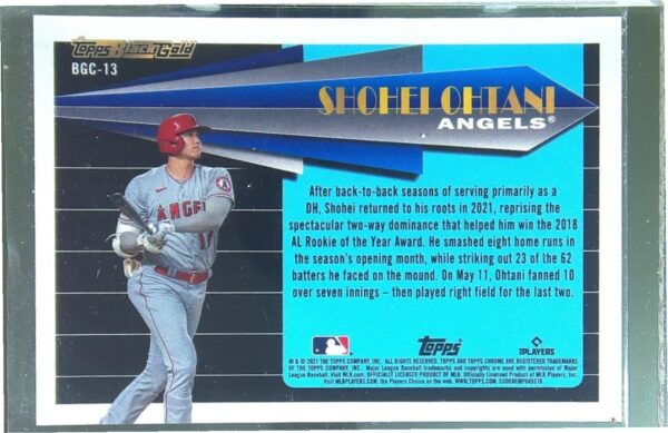 2021 Topps Chrome Update Shohei Ohtani #BGC-13 Angels Topps Black Gold - Image 3