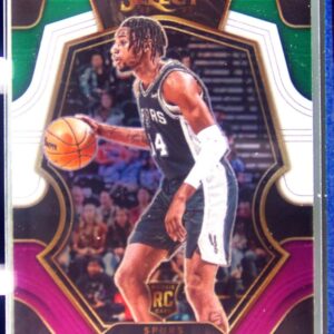 2022-23 Select Blake Wesley Green White Purple Prizms RC #180 Spurs