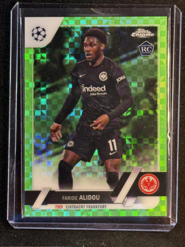 2022-23 Topps Chrome UEFA Faride Alidou Neon Green X-Fractor /399 Rookie RC Fran