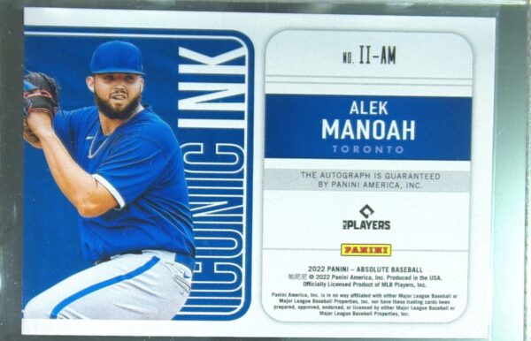 2022 Absolute Alek Manoah Auto /199 #II-AM Jays Iconic Ink - Image 3