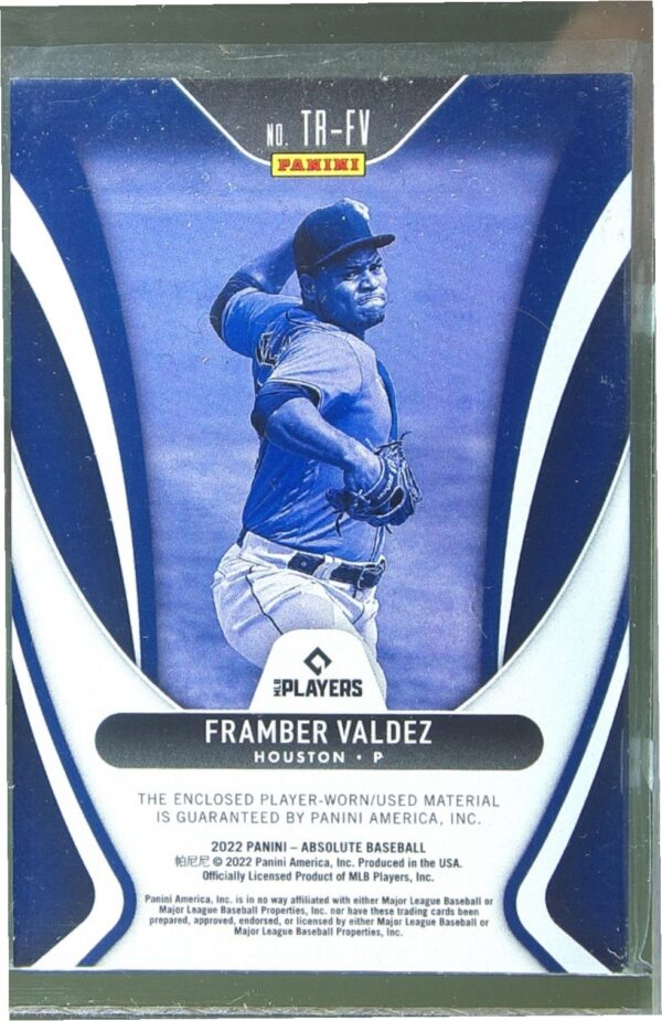 2022 Absolute Framber Valdez /199 JSY #TR-FV Astros Threads Retail Green - Image 3