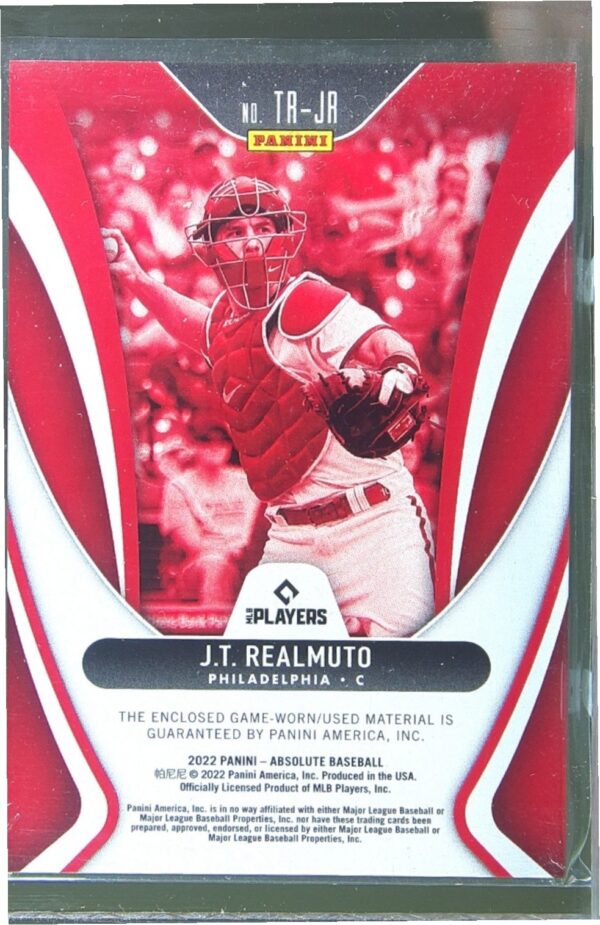2022 Absolute J.T. Realmuto /99 JSY #TR-JR Phillies Threads Retail Green - Image 3