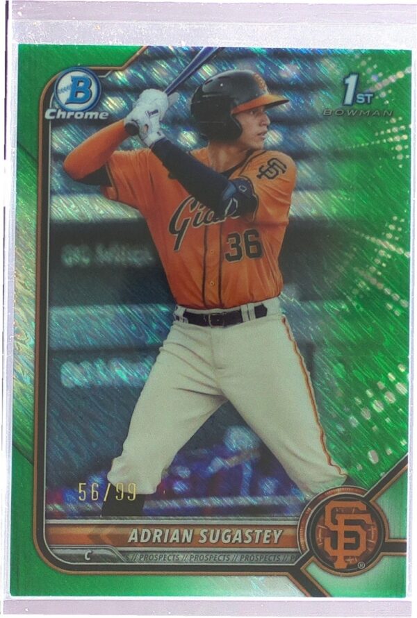 2022 Bowman Adrian Sugastey /99 #BCP-19 Chrome Prospects Green Shimmer Refractor