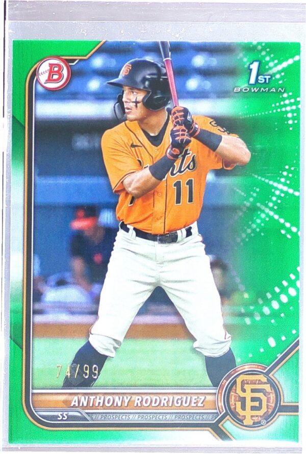 2022 Bowman Anthony Rodriguez /99 #BP-26 Giants Prospects Green