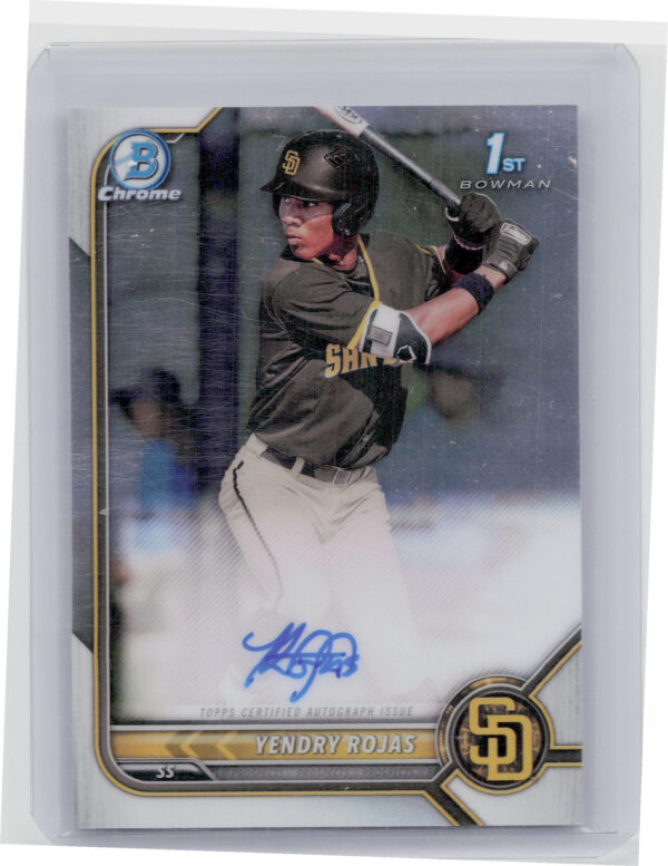 2022 Bowman Chrome Yendry Rojas AU #CPA-YR Padres Prospect Autographs