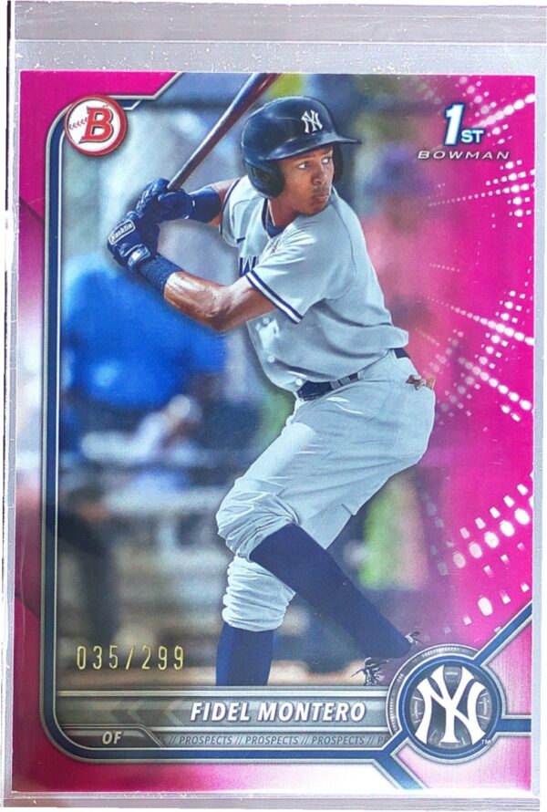 2022 Bowman Fidel Montero /299 #BP-74 Yankees Prospects Fuchsia