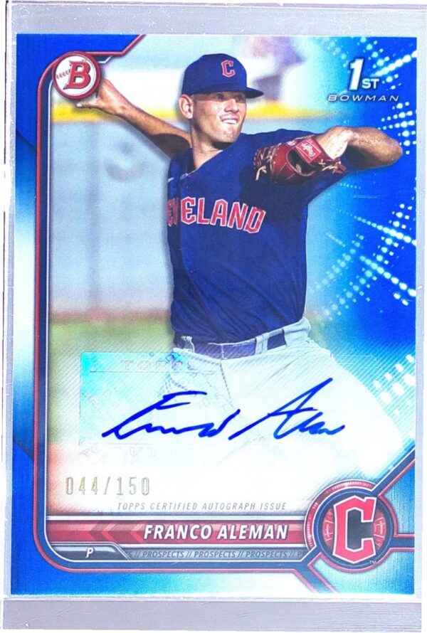 2022 Bowman Franco Aleman Auto /150 #PPA-FA Guardians Prospect Autographs Blue