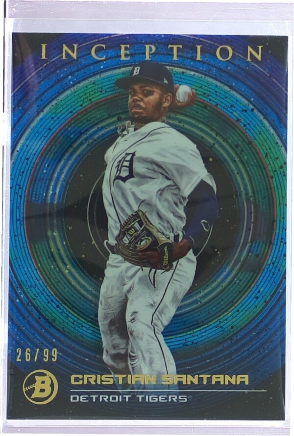 2022 Bowman Inception Cristian Santana Blue Foil /99 #46 Tigers