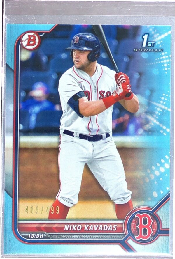 2022 Bowman Niko Kavadas /499 #BP-68 Sox Prospects Sky Blue