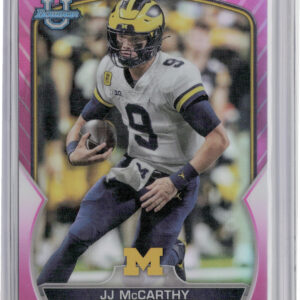 2022 Bowman University Chrome JJ McCarthy Pink Refractor #48 Wolverines
