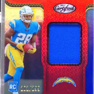 2022 Certified Isaiah Spiller RC JSY /199 #NGJ-IS Chargers New Generation Red