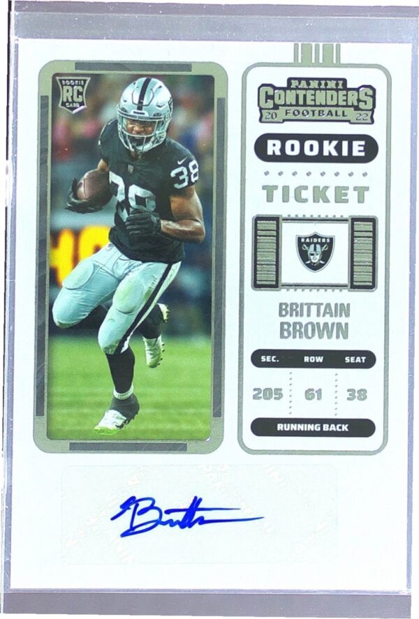 2022 Contenders Brittain Brown Auto RC #258 Raiders