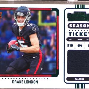 2022 Contenders Drake London RC JSY #RSV-DLO Falcons Rookie Ticket Swatches Var