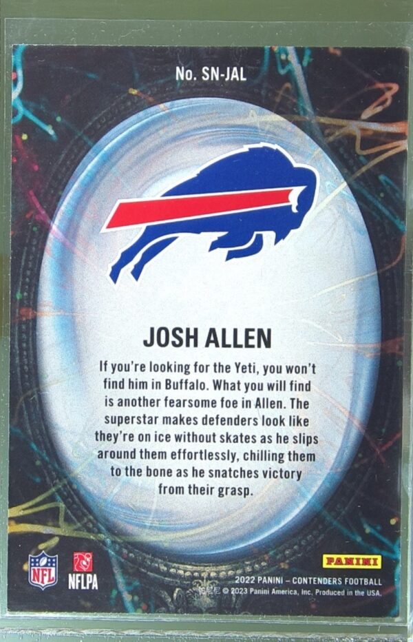 2022 Contenders Josh Allen #SN-JAL Bills Supernatural - Image 3