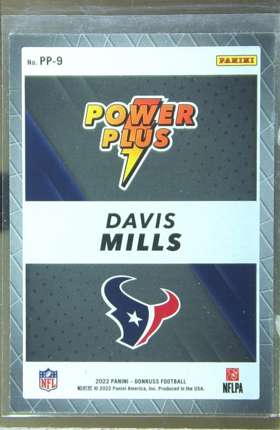 2022 Donruss Davis Mills #PP-9 Texans Power Plus - Image 3