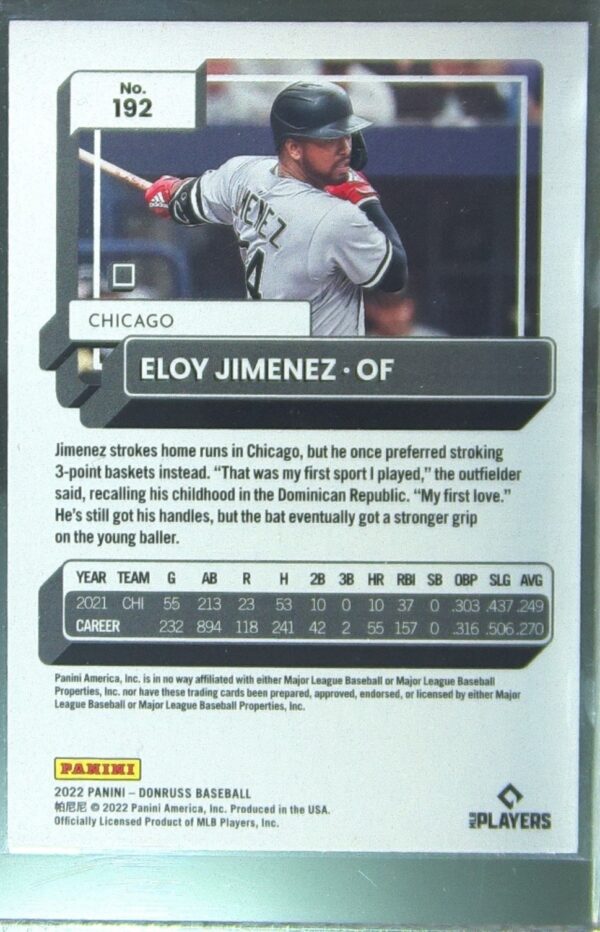 2022 Donruss Eloy Jimenez Red /2022 #192 Sox - Image 3