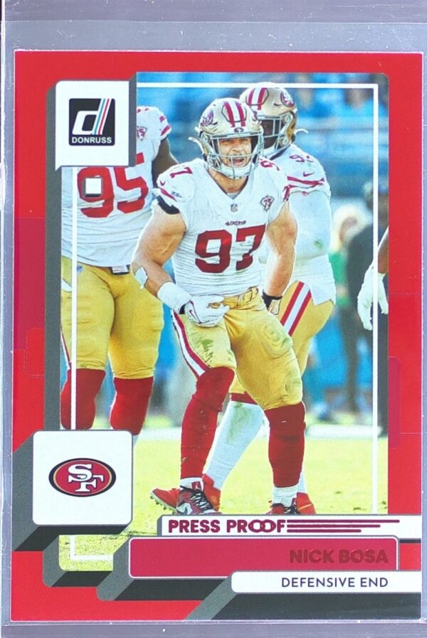 2022 Donruss Nick Bosa Red Press Proof #27 49ers