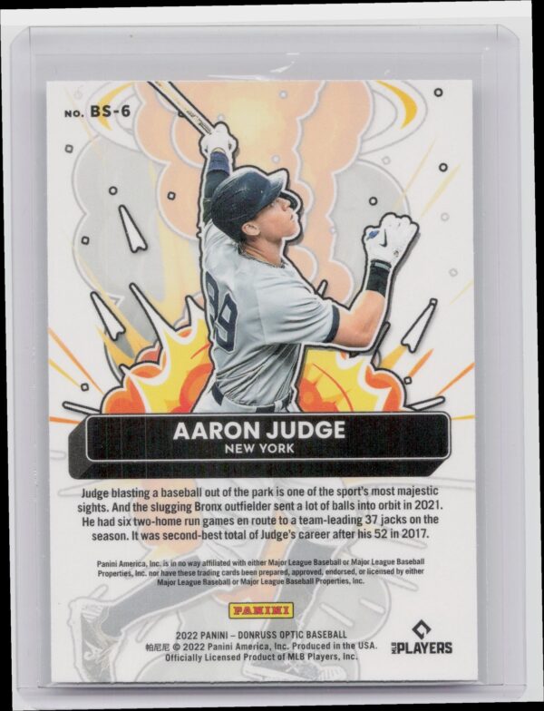 2022 Donruss Optic Aaron Judge Bomb Squad #BS-6 Yankees - Image 3