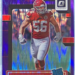 2022 Donruss Optic George Karlaftis Purple Shock RC #256 Chiefs