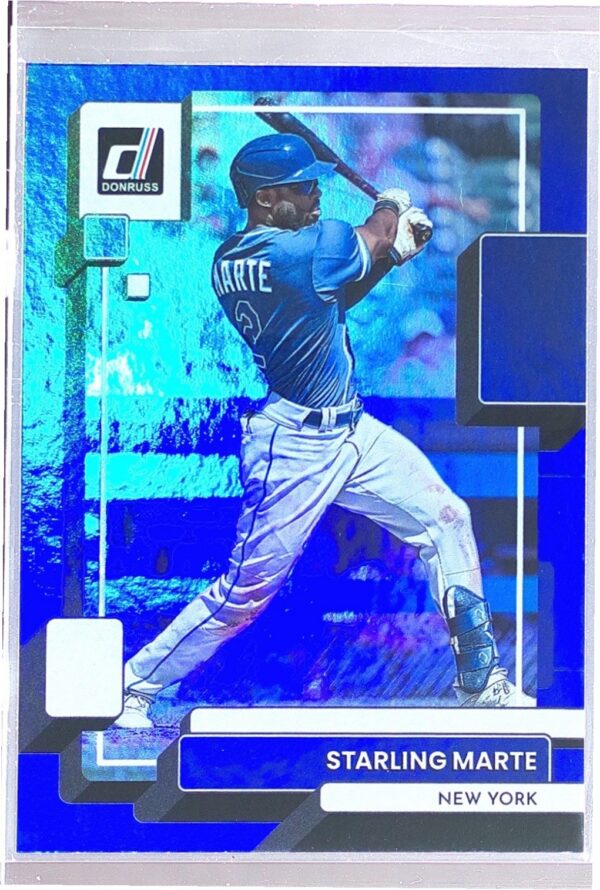 2022 Donruss Starling Marte Holo Blue #206 Mets