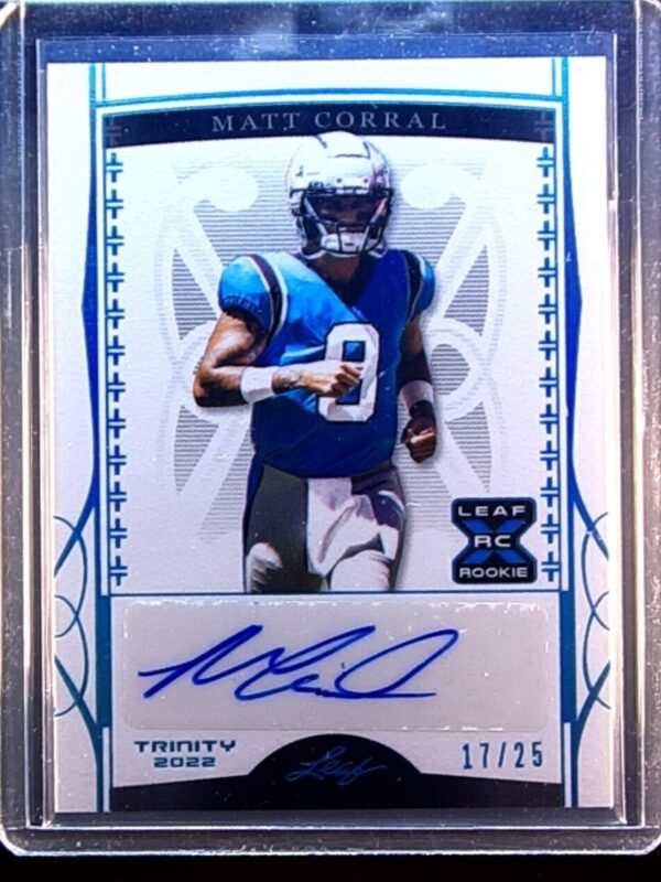 2022 Leaf Metal Draft Matt Corral Autographs Wave Blue Auto /25 #BA-MC2 Rebels