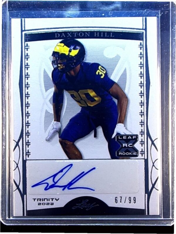 2022 Leaf Trinity Daxton Hill Auto /99 #BA-DH1 Wolverines Silver