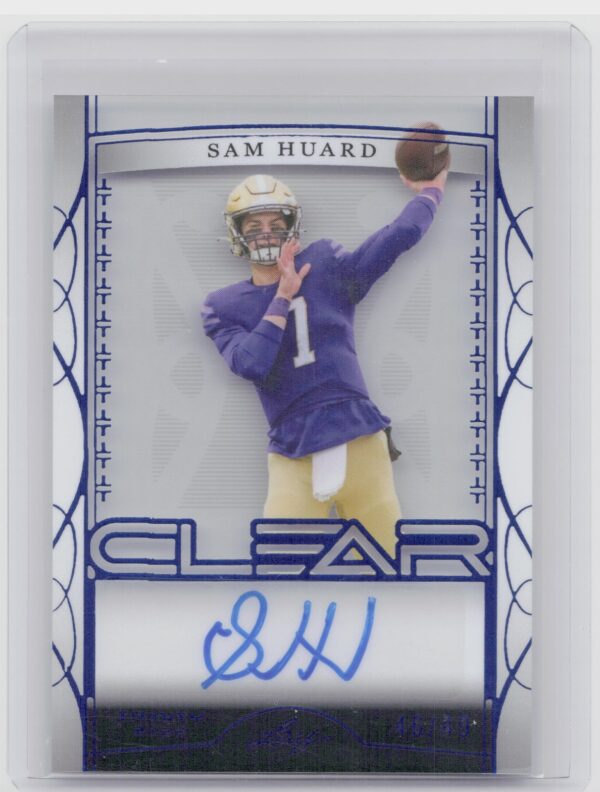 2022 Leaf Trinity Sam Huard #CA-SH1 Longhorns Clear Autographs Navy