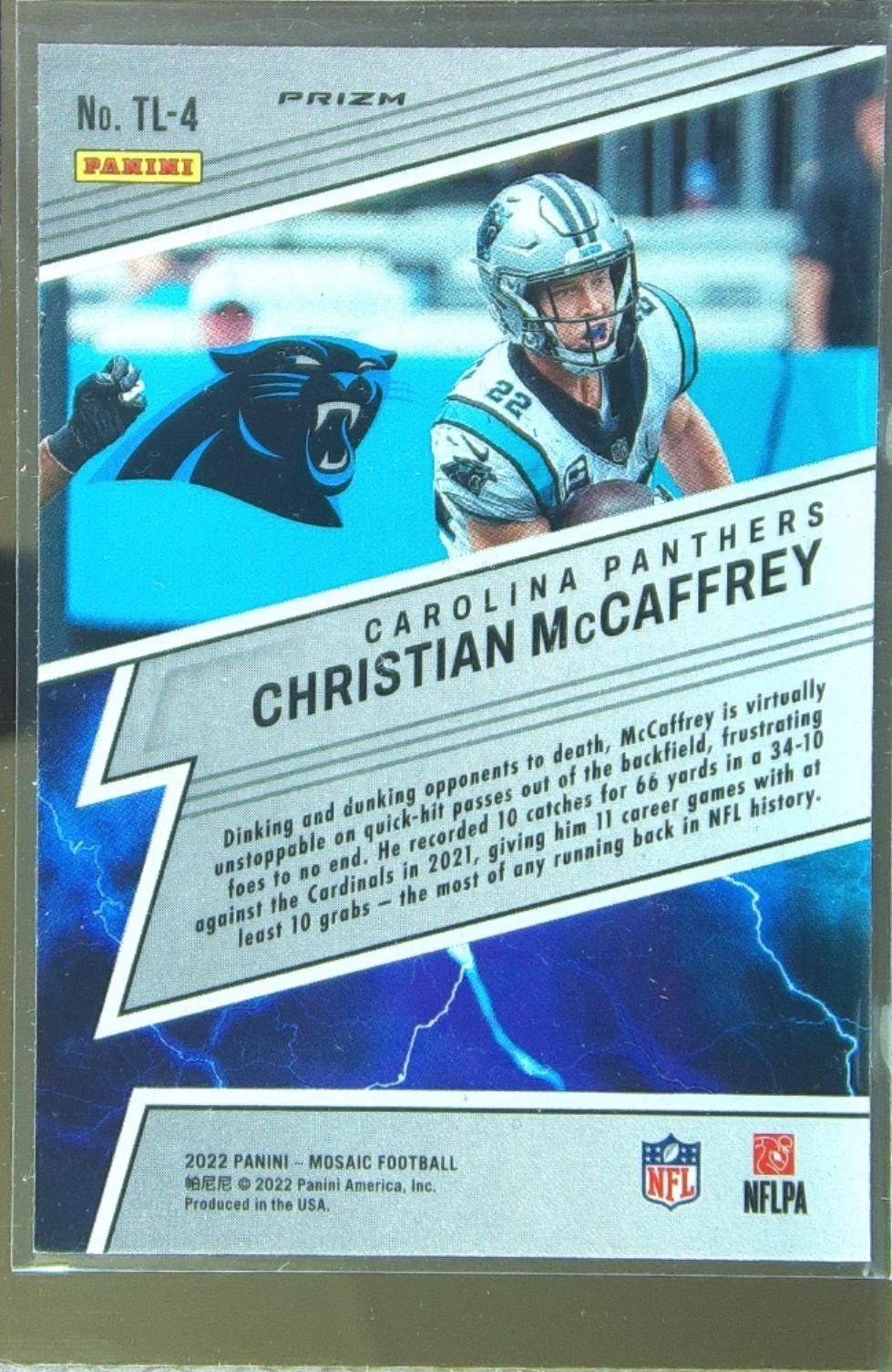 2022 Mosaic Christian McCaffrey #TL-4 Panthers Thunder Lane Mosaic - Image 3