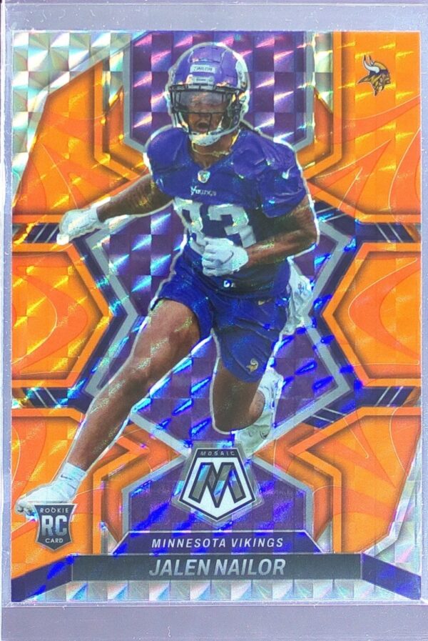 2022 Mosaic Jalen Nailor Mosaic Reactive Orange RC #347 Vikings