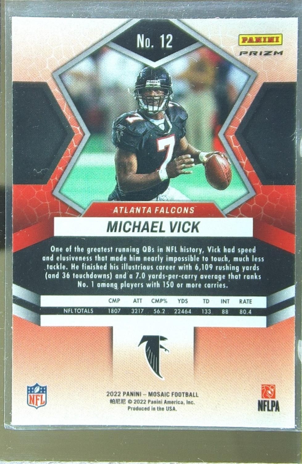 2022 Mosaic Michael Vick Mosaic Camo Pink #12 Falcons - Image 3
