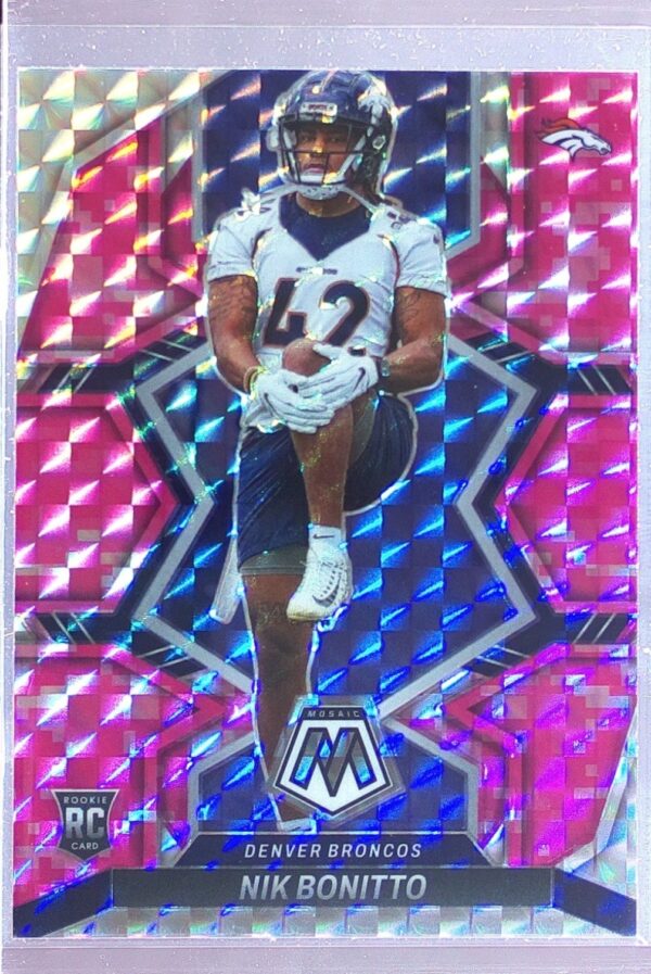 2022 Mosaic Nik Bonitto Mosaic Camo Pink #396 Broncos