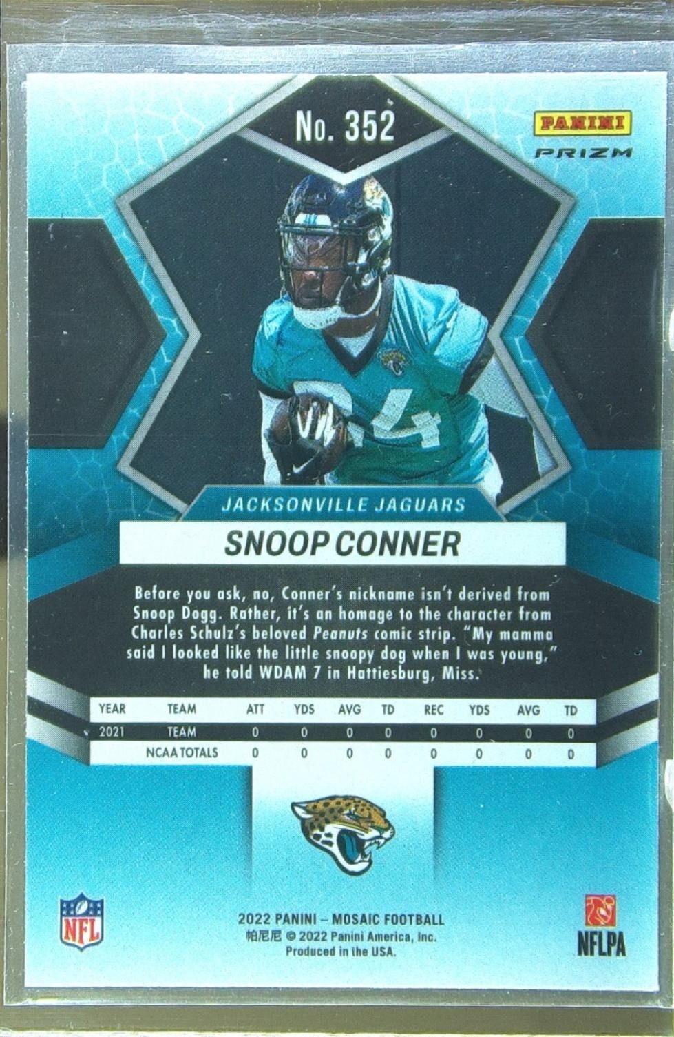 2022 Mosaic Snoop Conner Mosaic RC #352 Jaguars - Image 3