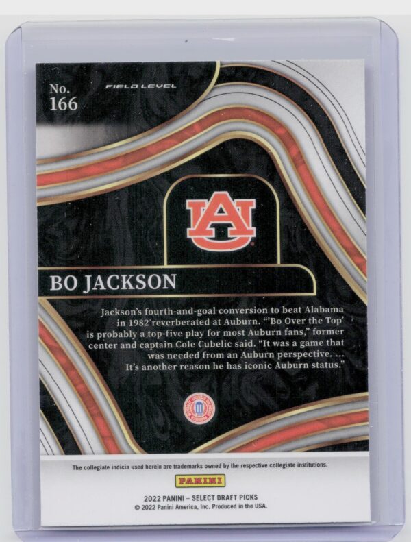 2022 Panini Select Draft Picks Bo Jackson #166 Tigers - Image 3