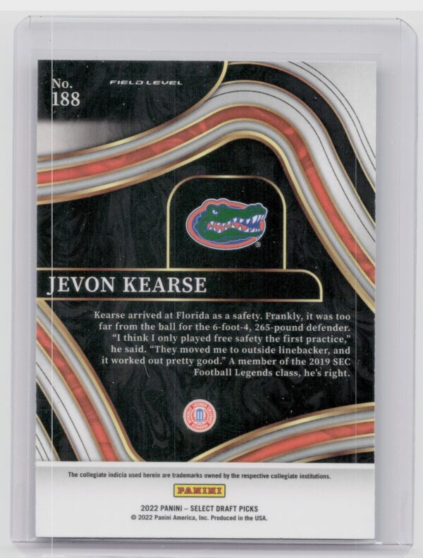 2022 Panini Select Draft Picks Jevon Kearse Blue (Retail Base) #188 Gators - Image 3
