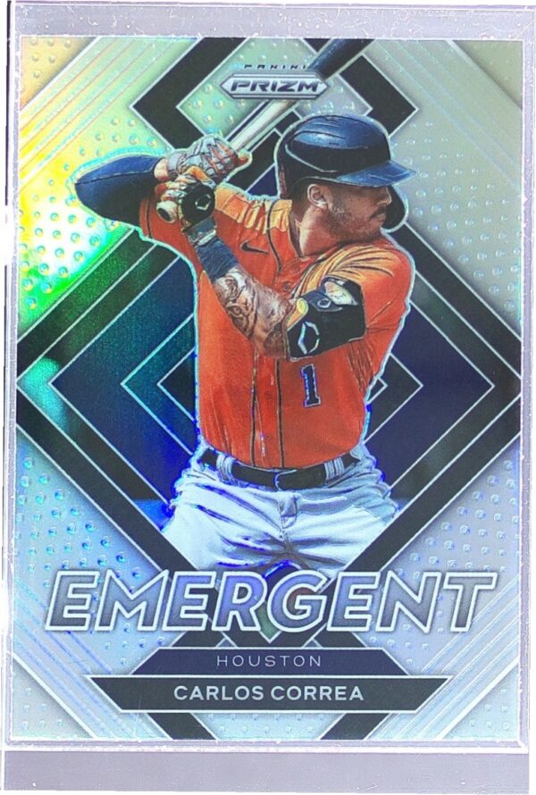 2022 Prizm Carlos Correa #E-6 Astros Emergent Silver Prizms