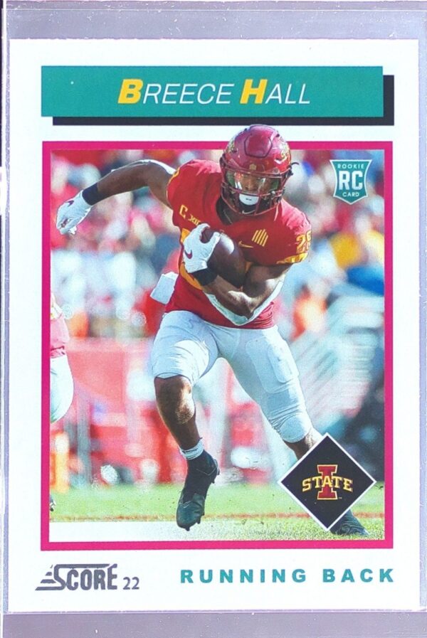 2022 Score Breece Hall RC #TB5 Cyclones 1992 Throwback Rookie