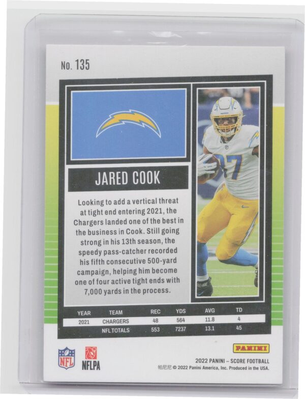 2022 Score Jared Cook Ellipse /299 #135 Chargers - Image 3