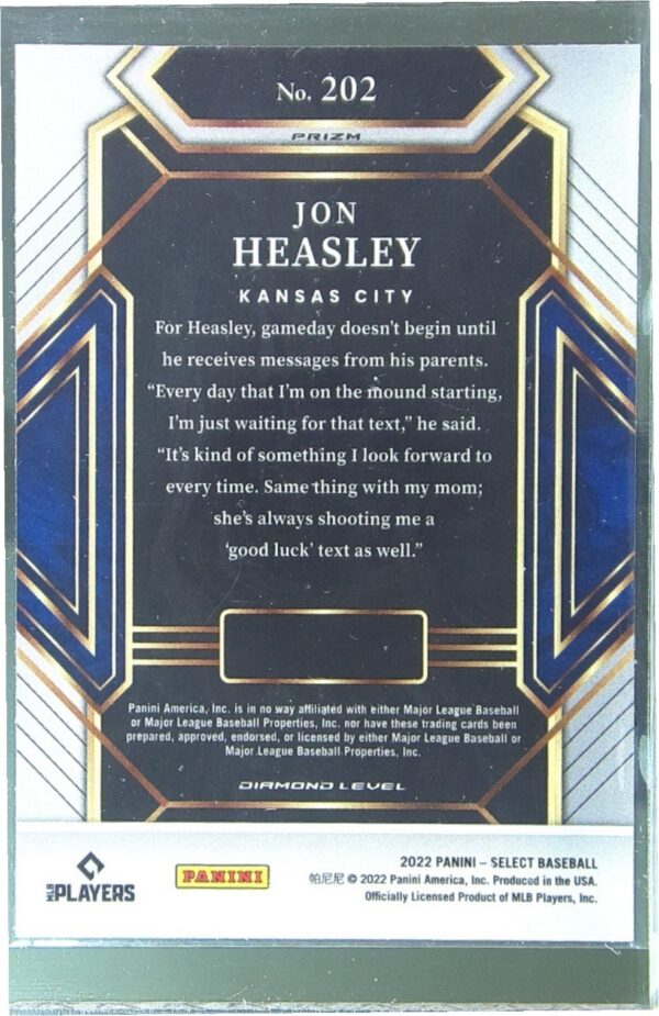2022 Select Jon Heasley Cosmic RC #202 Royals - Image 3