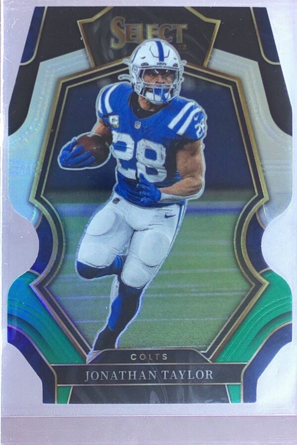 2022 Select Jonathan Taylor Black and Green Prizm Die Cut #144 Colts