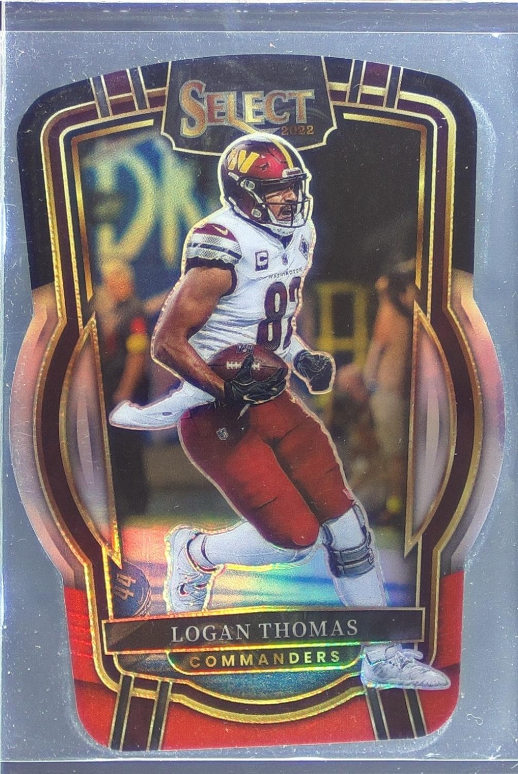2022 Select Logan Thomas Black and Red Prizm Die Cut #203 Commanders