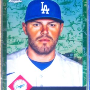 2022 Topps Chrome Platinum Anniversary Freddie Freeman Toile White/Green Ref /99