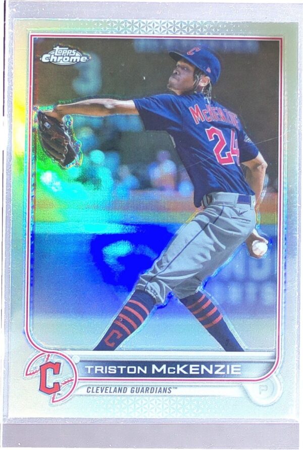 2022 Topps Chrome Triston McKenzie Refractor #142 Guardians