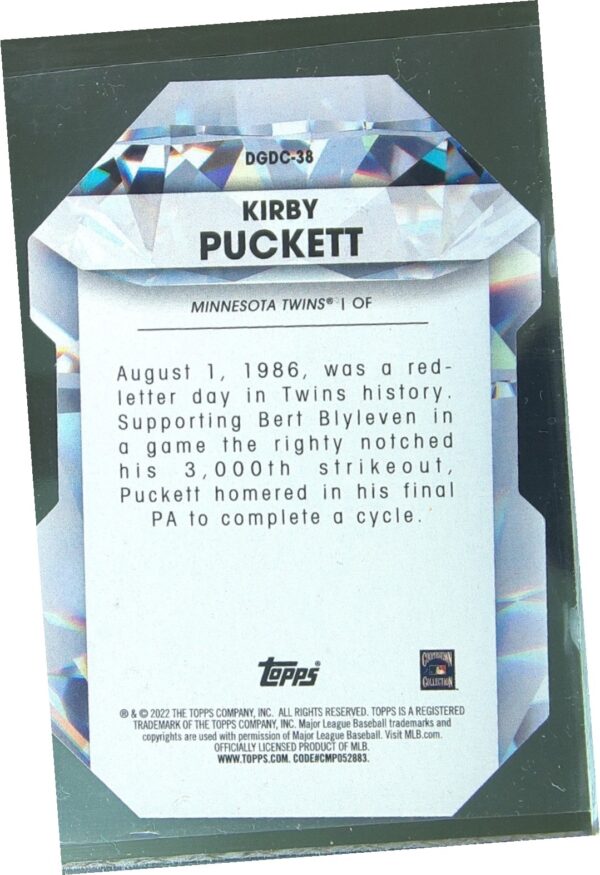 2022 Topps Kirby Puckett #DGDC-38 Twins Diamond Greats Die Cuts - Image 3