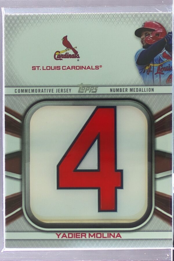 2022 Topps Yadier Molina #JNM-YM Cardinals Player Jersey Number Medallion relic