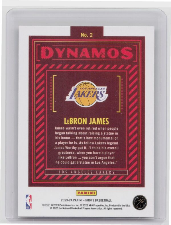 2023-24 Hoops LeBron James #2 Lakers Dynamos - Image 3