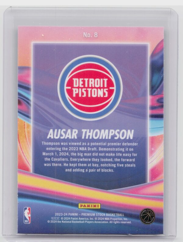 2023-24 Hoops Premium Stock Ausar Thompson High Voltage 8 Pistons - Image 3